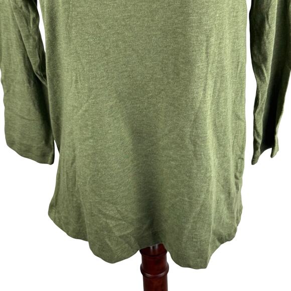 STYLE‎ & CO SCOOP NECK 3/4 SLEEVE COTTON BLOUSE IN GREEN OLIVE NWT SIZE SMALL - Picture 5 of 12